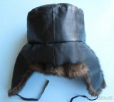 Čepice, ušanka dámská, norek a kůže - 7