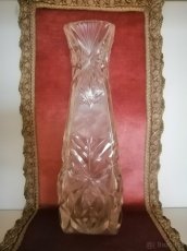 kvalit.broušená stará váza, gerbery zdarma - 7