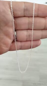 Nový dámský stříbrný náhrdelník 925 délka 45 cm s očky tenký - 7