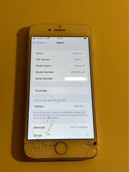iPhone 8 64gb Silver, 77% batarie Rozbito Sklo. - 7