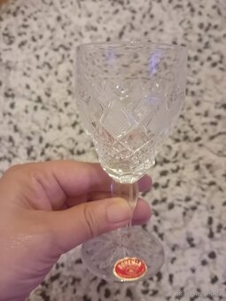 6x sklenky na sherry. České broušené sklo. Nové - 7
