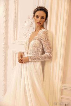 Luxusní nenošené svatební šaty, Joanna 46 EU (2 XL) - 7