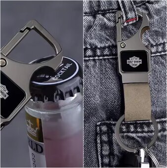 Klíčenka Harley Davidson kov a kůže - 7