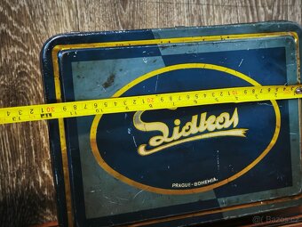 Stará velká, plechová,reklamní krabice. - 7