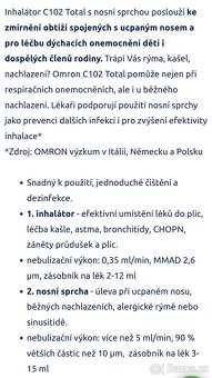 INHALÁTOR KOMPRESOROVÝ OMRON C102 Total PŘÍSLUŠENSTVÍ VČ. NO - 7