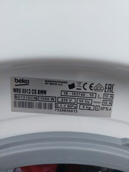 Pračka Beko WRE 6512 CS BWW. Slim. En. tř. A+++. 1000 ot. - 7