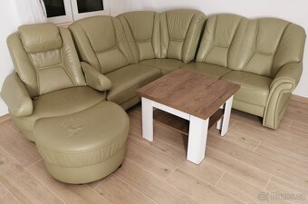 Kožená rohová sedací souprava, zn. HIMOLLA - 7