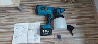 Aku stříkací pistole, pro baterie Makita 18V, nová. - 7