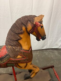 Starožitný dřevěný houpací kůň (137016) - 7