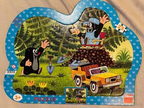 puzzle krtek, pedvídek pú, ledové království, auta, bing - 7