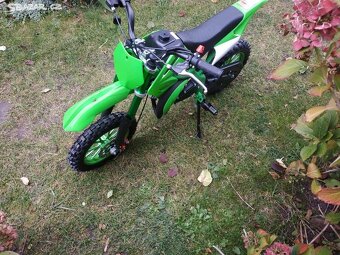 Nová benzínová dětská minikroska zelená 49ccm 10"kola - 7