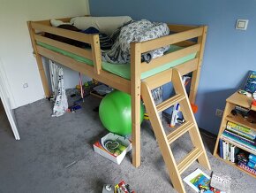 Dětská vyvýšená postel z masivu Domestav BUK cink - 7
