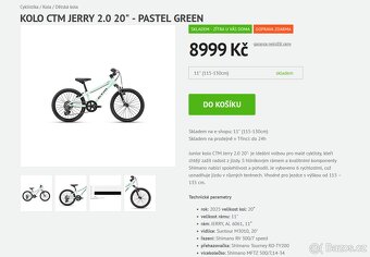Dětské kolo 20" CTM Jerry 2.0 odpruzena vidlice prehazovack - 7