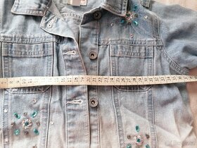 Jeans bundička 7-8 let NEXT s kamínky - 7