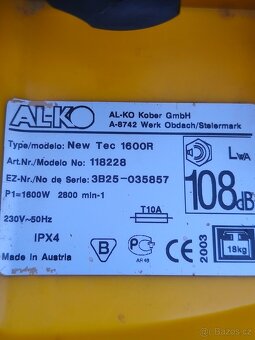 Prodám elektrický Zahradní drtič AL-KO New Tec 1600 R.. - 7