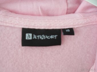 Růžová dlouhá mikina na zip s kapucí - XS, S - 7