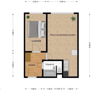 Pronájem bytu 2+kk 40m², ul. Fr. Malíka 1001, blok 734, Most - 7