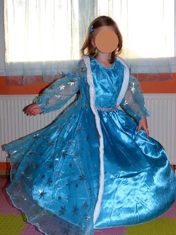 Překrásné dlouhé šaty princezna Elza + plášť vel.122/128. - 7