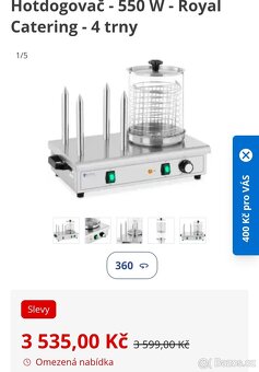 Hotdogovač 550W Royal Catering 4Trny - 7