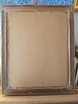 OBRAZ OLEJ V DŘEVĚNÉM VYŘEZÁVANÉM RÁMU SIGNATURA - 7