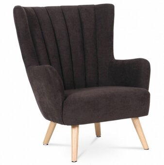 Prodám Křeslo ušák AK-311 hnědá látka - 7