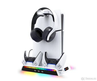 MULTIFUNKČNÍ NABÍJECÍ RGB STOJAN S CHLAZENÍM PRO PS5 SLIM - 7