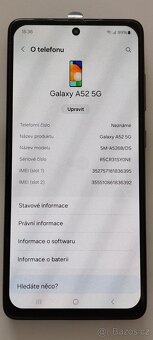 Prodám Samsung Galaxy A52 5G, 6GB/128GB, stav A - 7