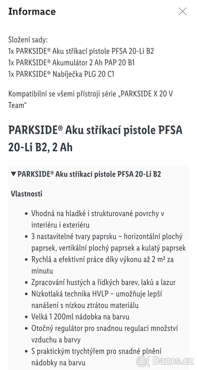 Aku stříkací pistol parkside set - 8