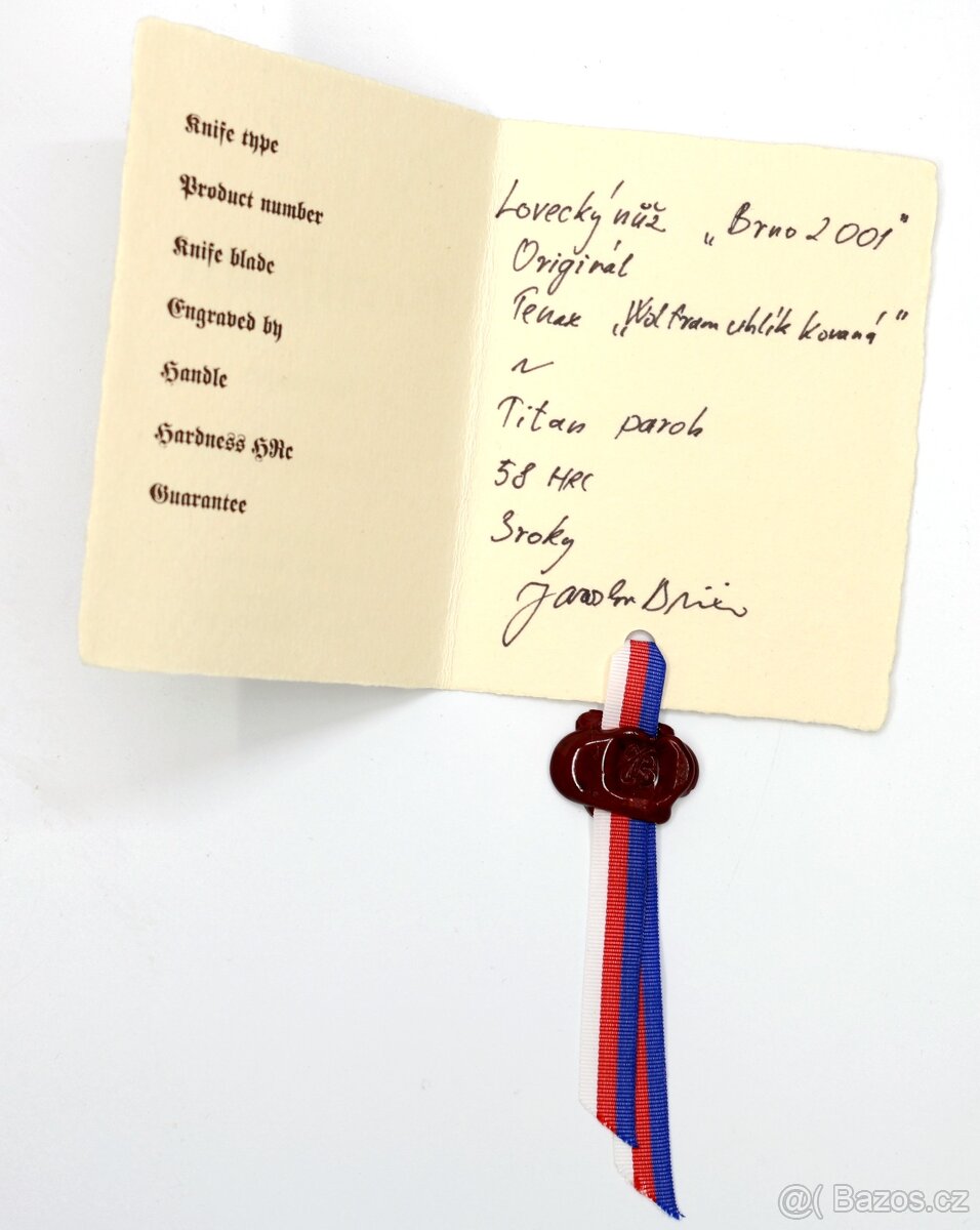 Sběratelský Lovecký nůž Brno 2001 nožíře Jaroslava Brixi - 8