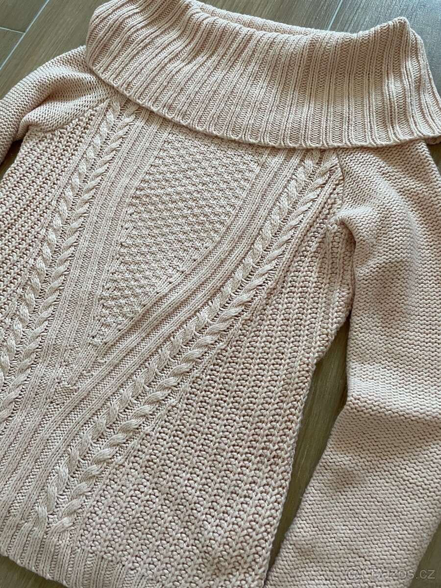 Růžový / Meruňkový svetr zn. Orsay - 8