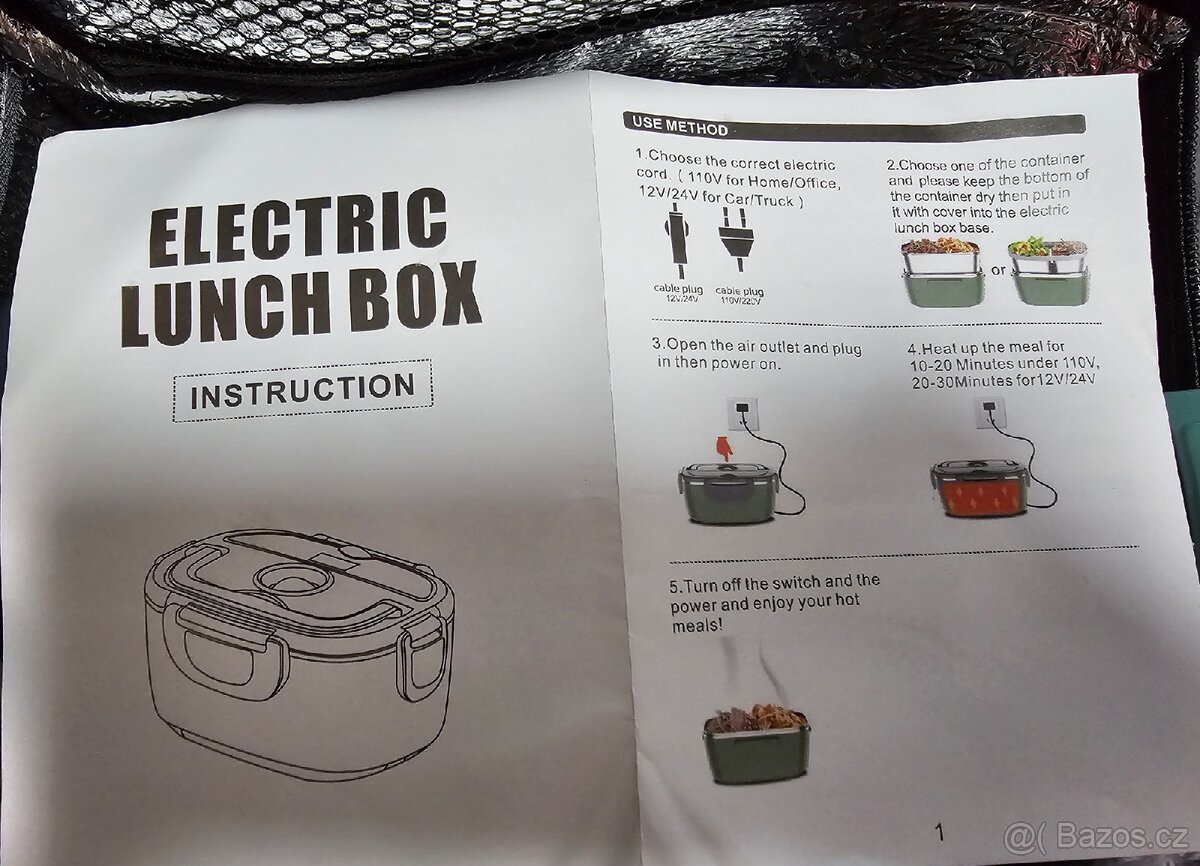 ELEKTRICKÝ OBĚDOVÝ BOX 100W, 1.5 l,TERMOTAŠKA - 8