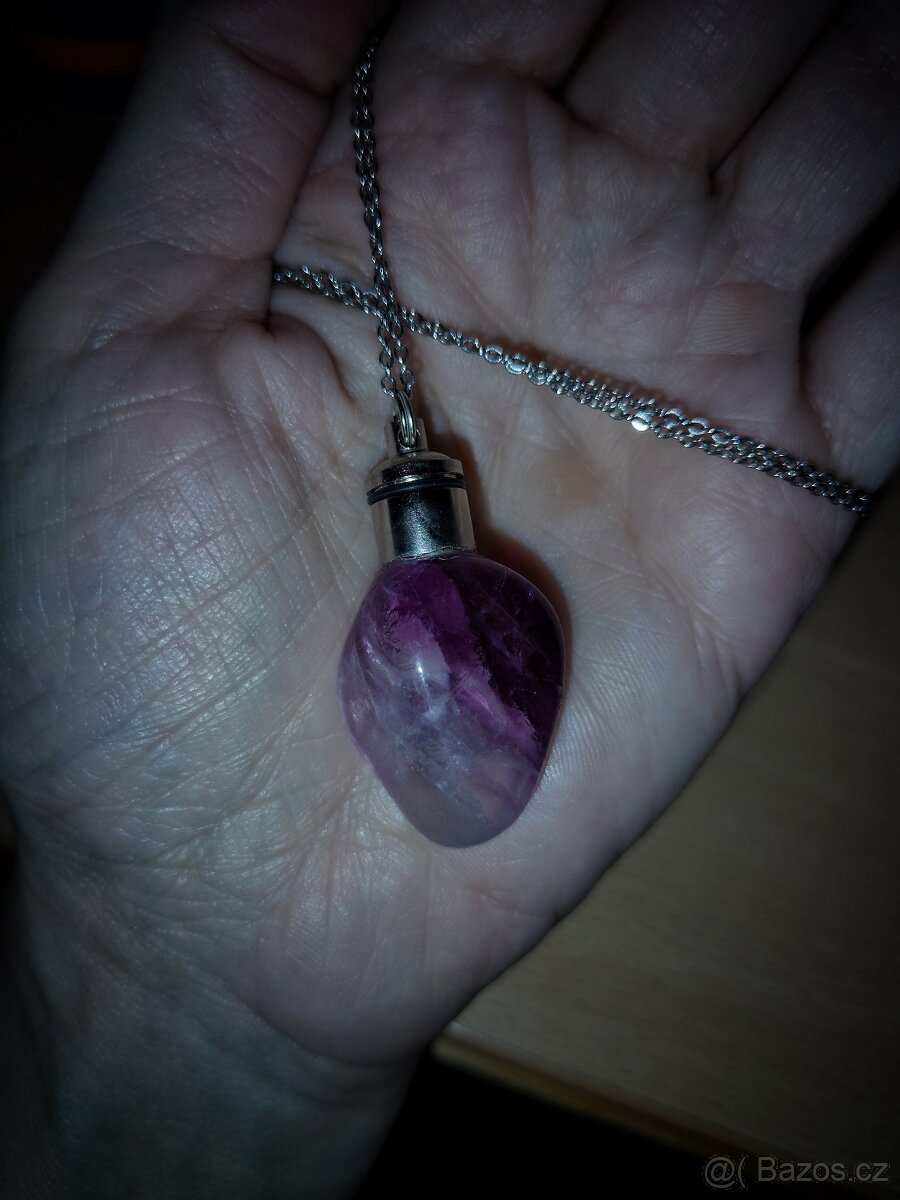 Svítící fluorit nàhrdelník - 8
