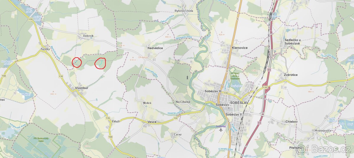 Prodám lesní pozemky v k.ú. Vlastiboř u Soběslavi - 8