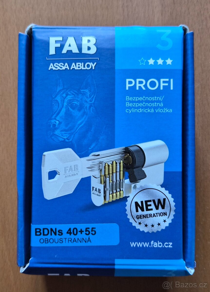 Cylindrická bezpečnostní vložka Fab s knoflíkem - 8