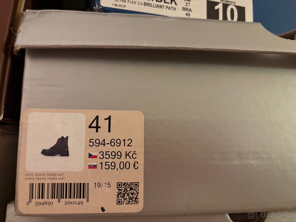 Kotníkové černé zimní kožené boty vel. 40-41 - 8