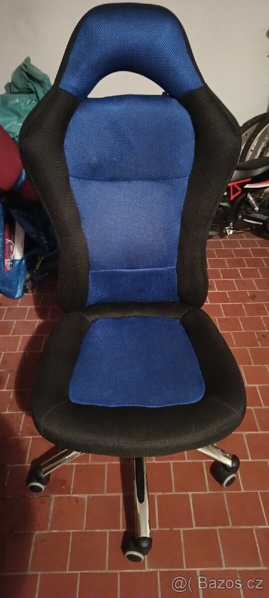 Kancelářské křeslo CESAR modré - kolečková židle - 8