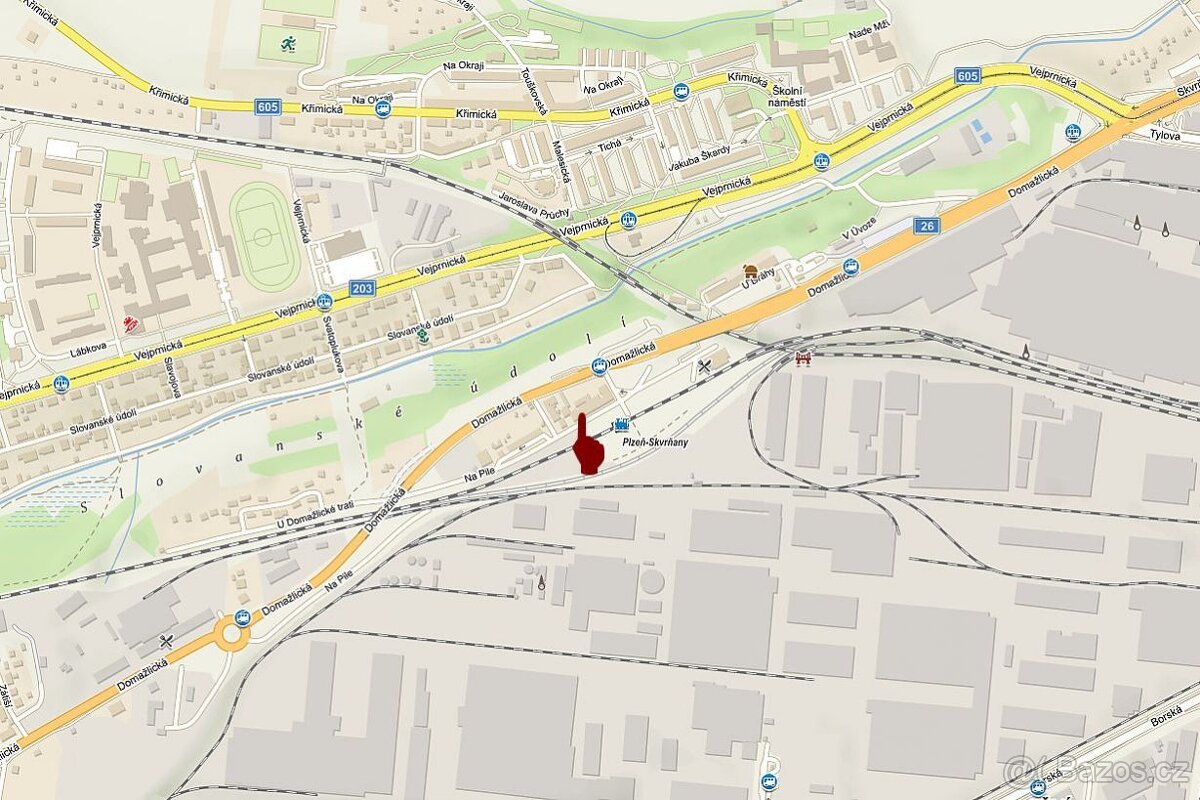 Pronájem kanceláře, 42 m2, Plzeň, ul. Domažlická - 8