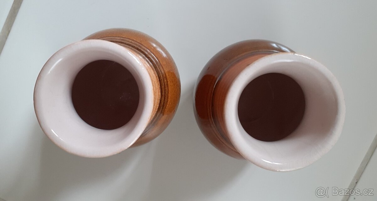 keramické vázičky - 2 kusy - 8