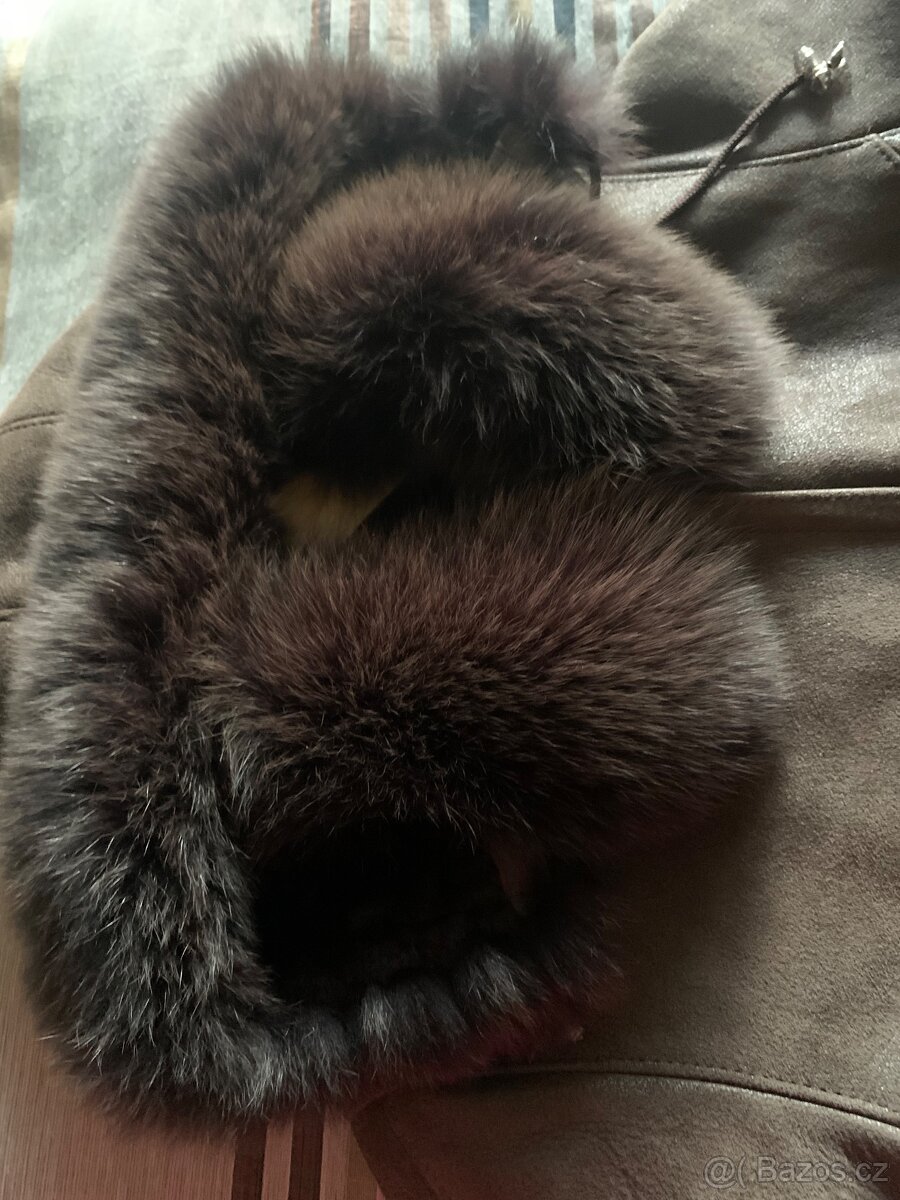 Prodam dámský kabát semiš+liška limec - 8