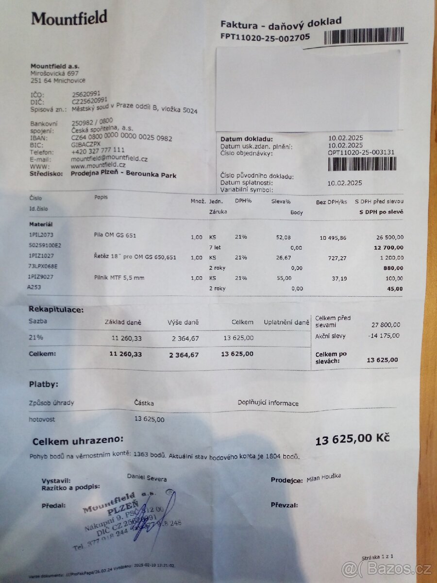 Řetězová benzínová pila OleoMac GS651 - 8