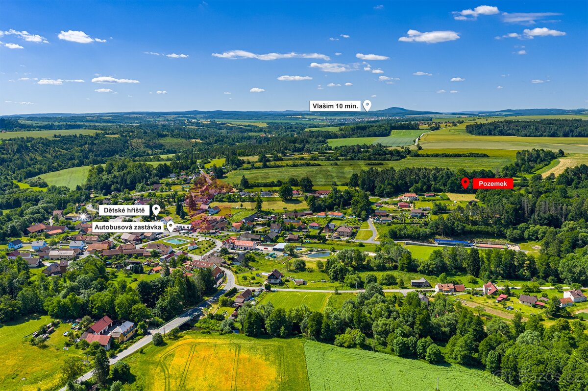 Prodej stavebního pozemku 2 748 m2 , v Libži, okr. Benešov - 8