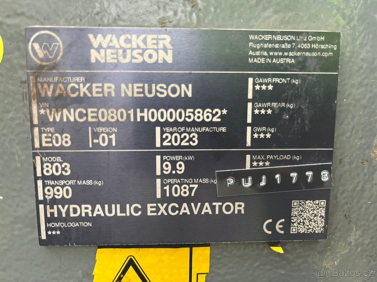 rýpadlo WACKER NEUSON 803 - 8