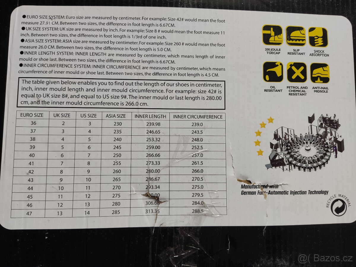 S3 pracovní boty s ocelovou špičkou M8025, velikost EU46 - 8