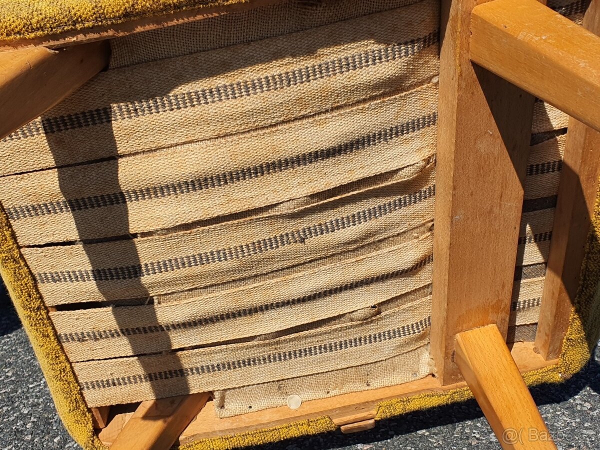 retro 2ks látkové křeslo ČSSR 1970 - 1980 socializmus - 8