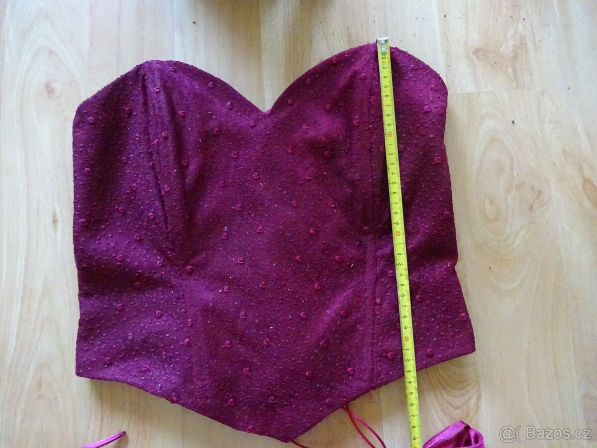 Vínové plesové šaty (sukně plus korzet) - 8