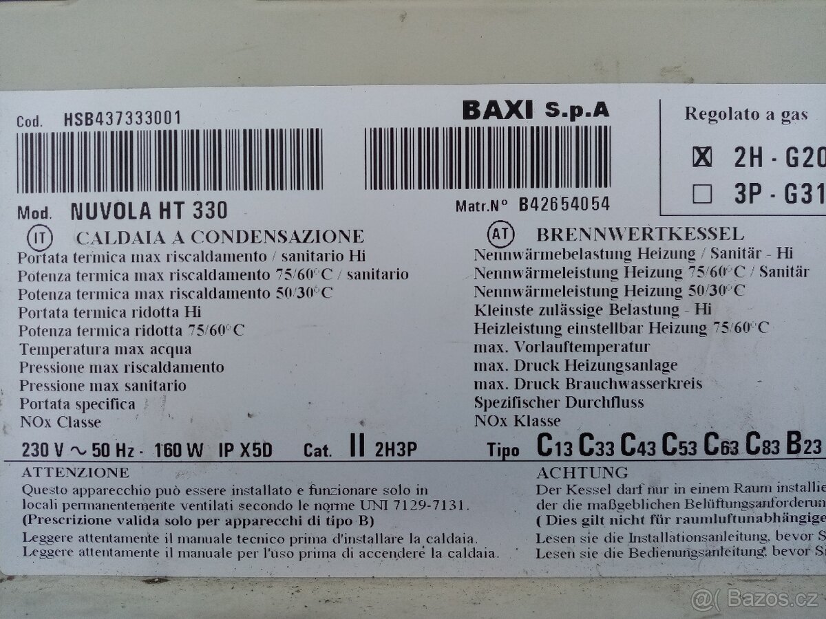 BAXI NUVOLA HT 330 - 8