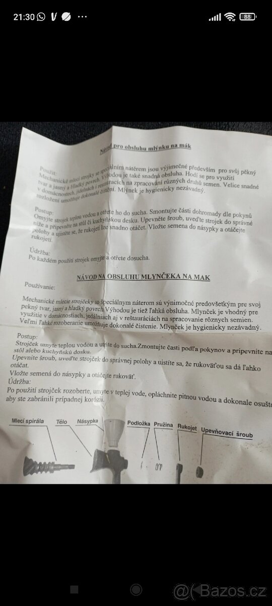 Nový litinový mlýnek na mák - 8