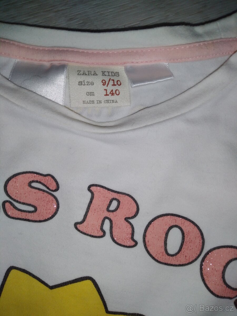 Šedý kabátek zn. Doudou 4r., růžové a meruň. mikiny 122/128 - 8