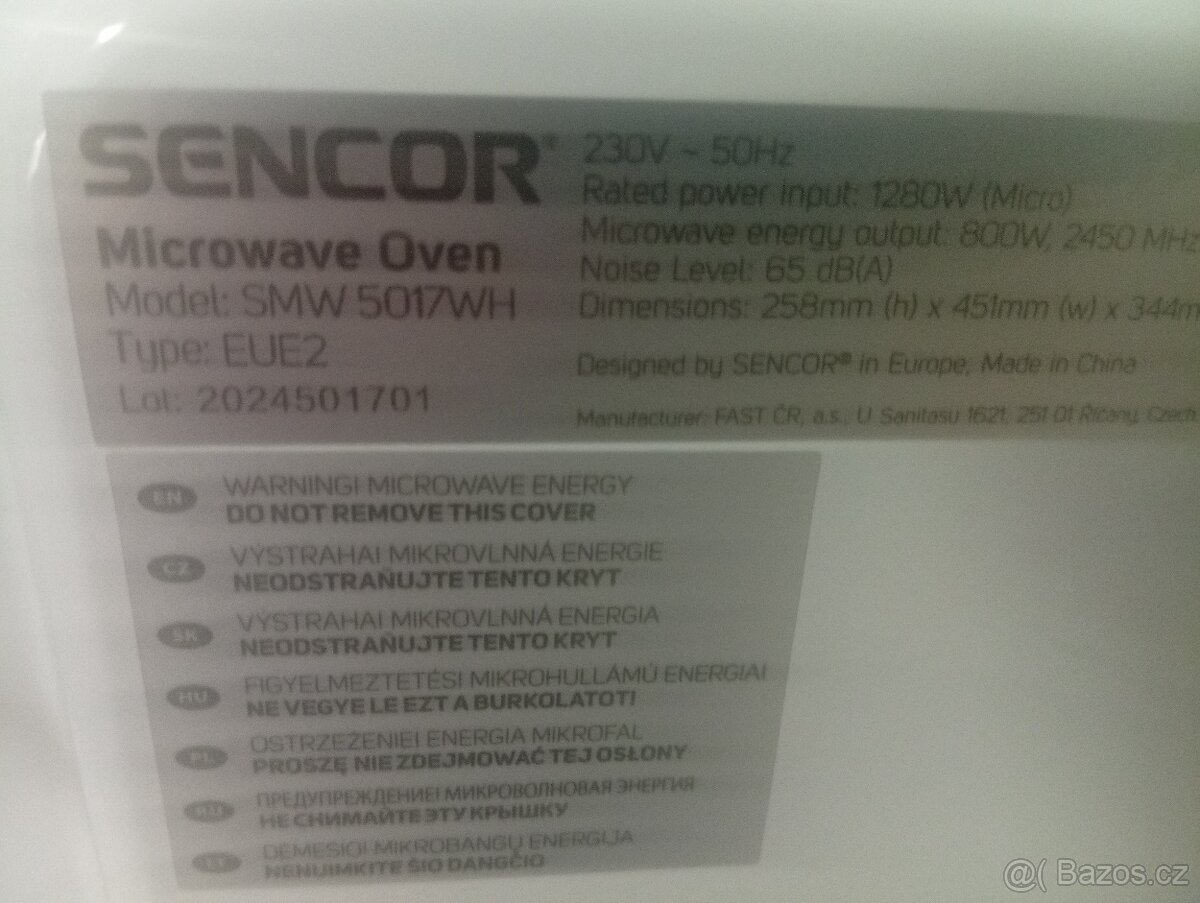 Prodám novou mikrovlnku Sencor 7 měsíců stará nová nová - 8