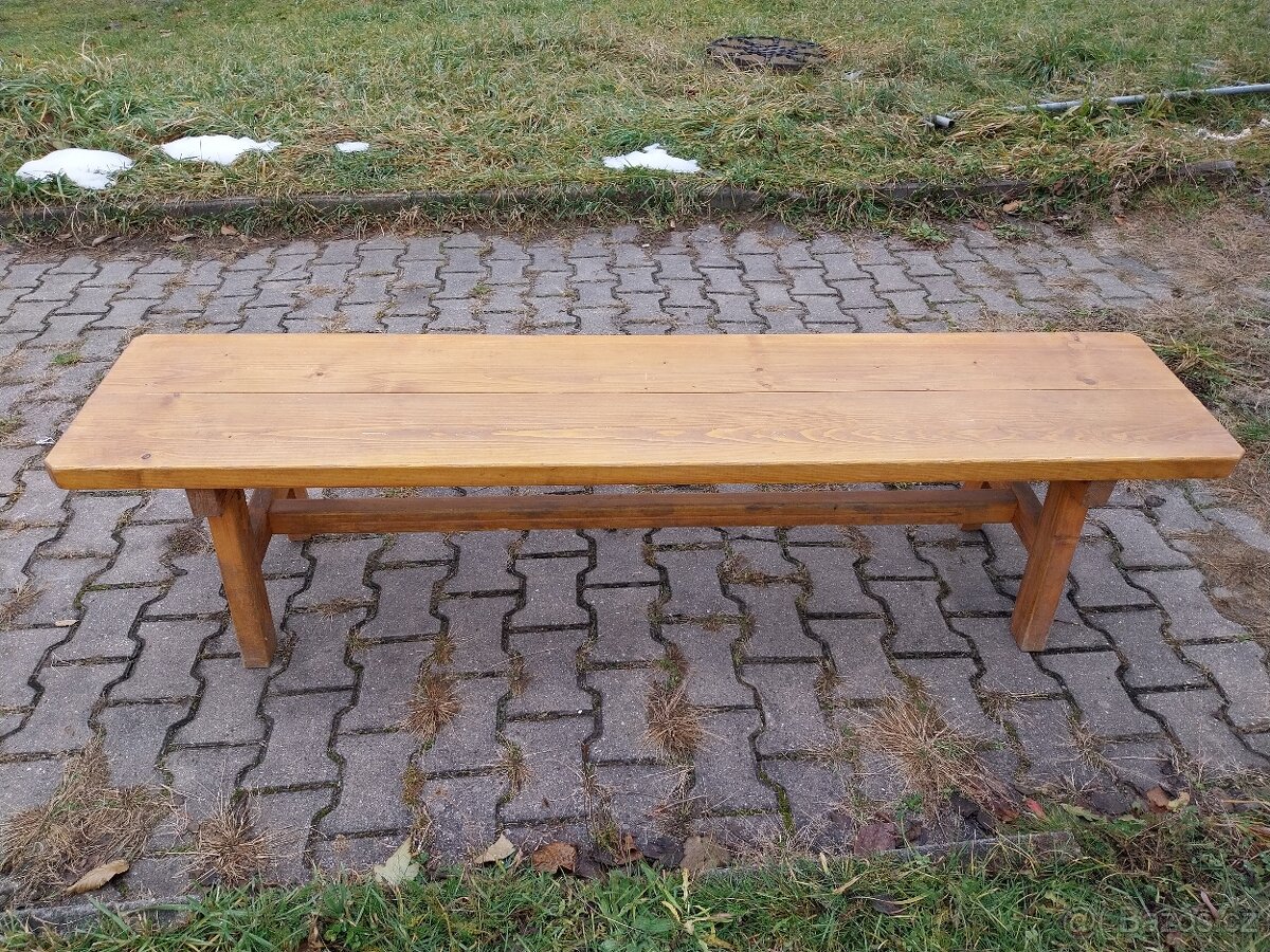 Dřevěná pevná lavice - 8